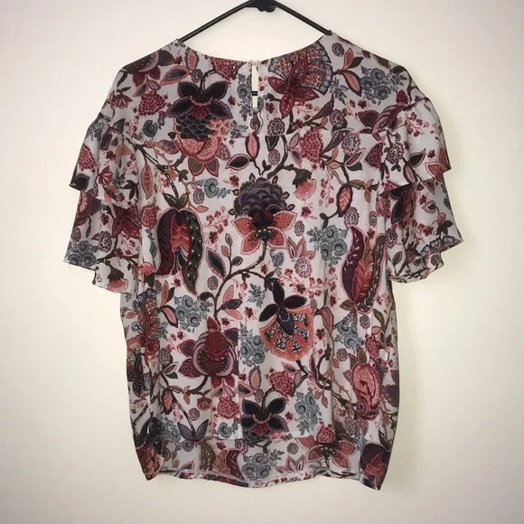 Loft Brand Short Sleeve Floral Shirt Size Small - Picture 4 of 5